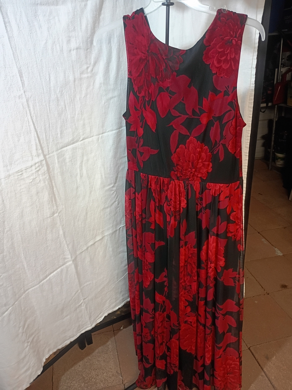 Enfocus Studio Red Floral Wrap Maxi Dress - Picture 3 of 5